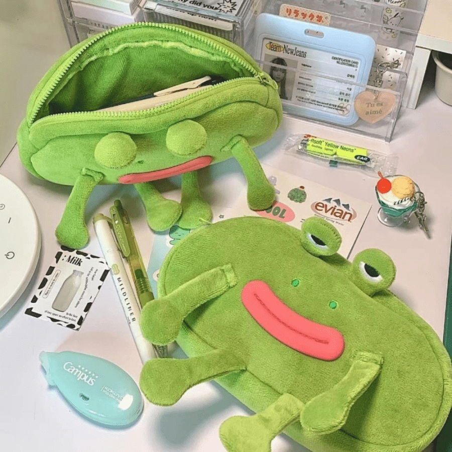 Green Frog Pencil Case & Bag