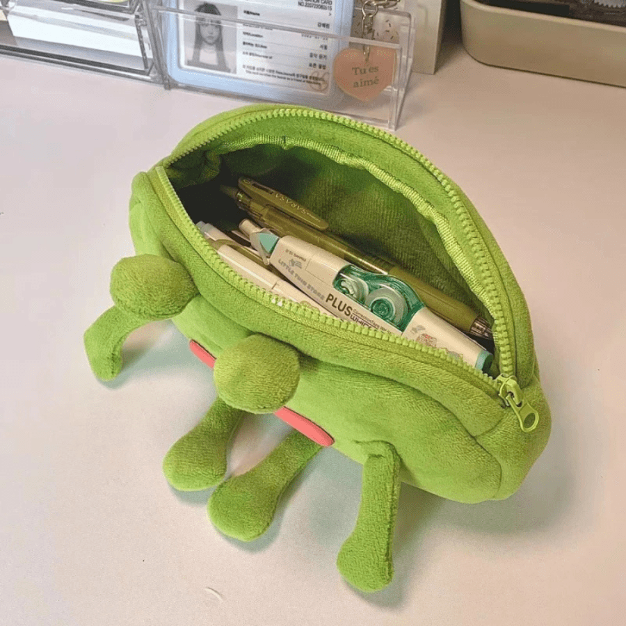 Green Plush Pencil Case