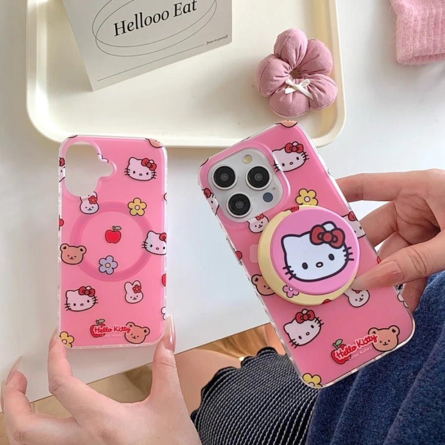 Pink Hello Kitty iPhone Cases With Phone Grip