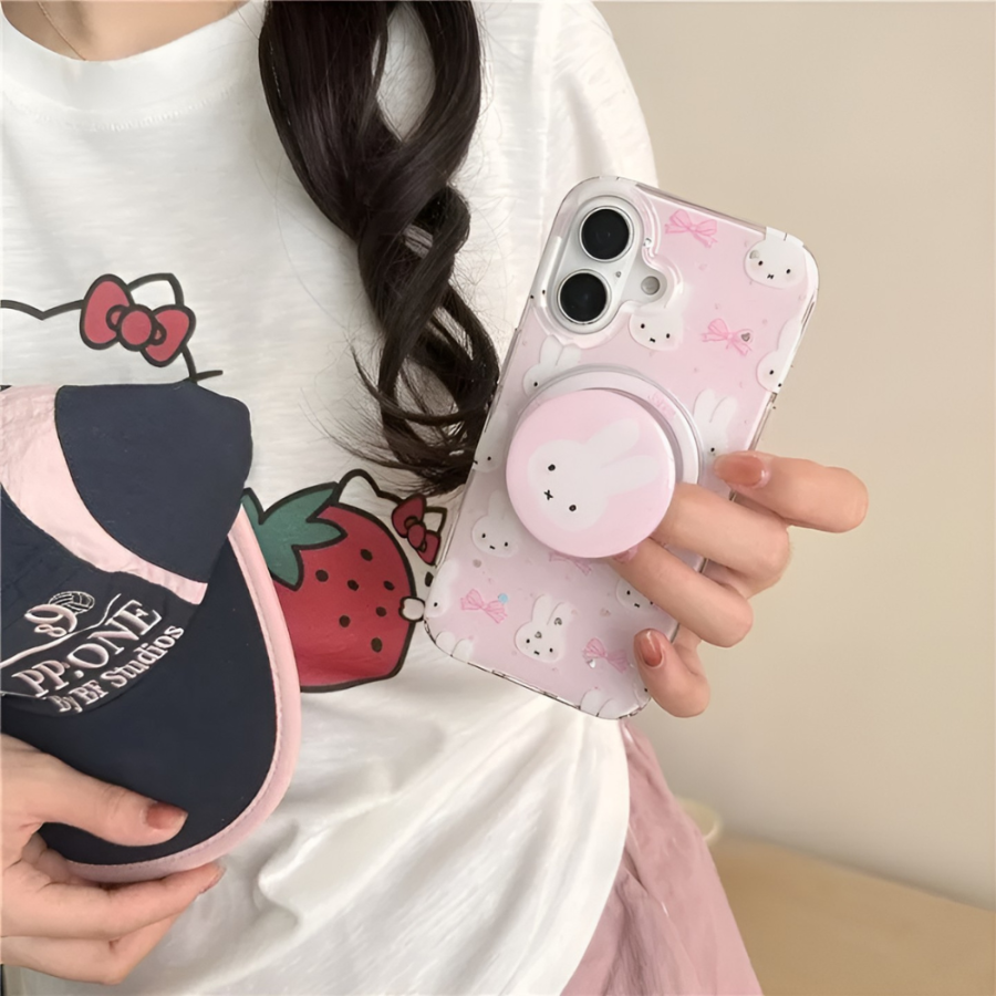 Pink Miffy & Bow Phone Case - iPhone 16