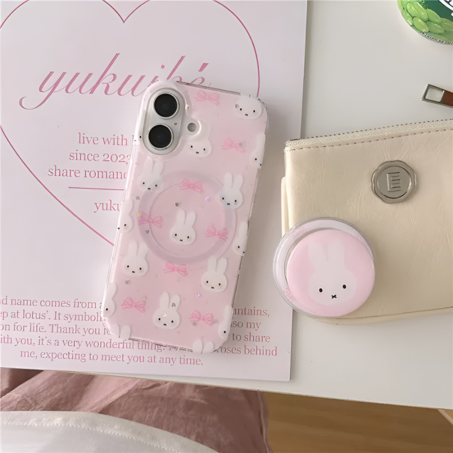 Pink Miffy & Bow Phone Case - iPhone 16
