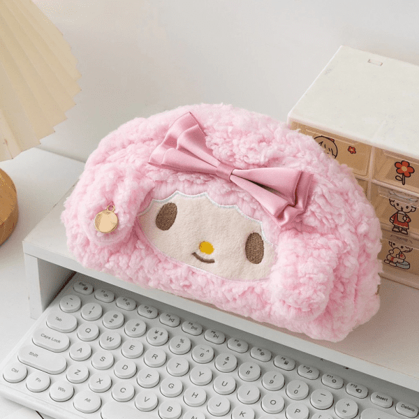 Pink My Melody Plush Pencil Case & pouch