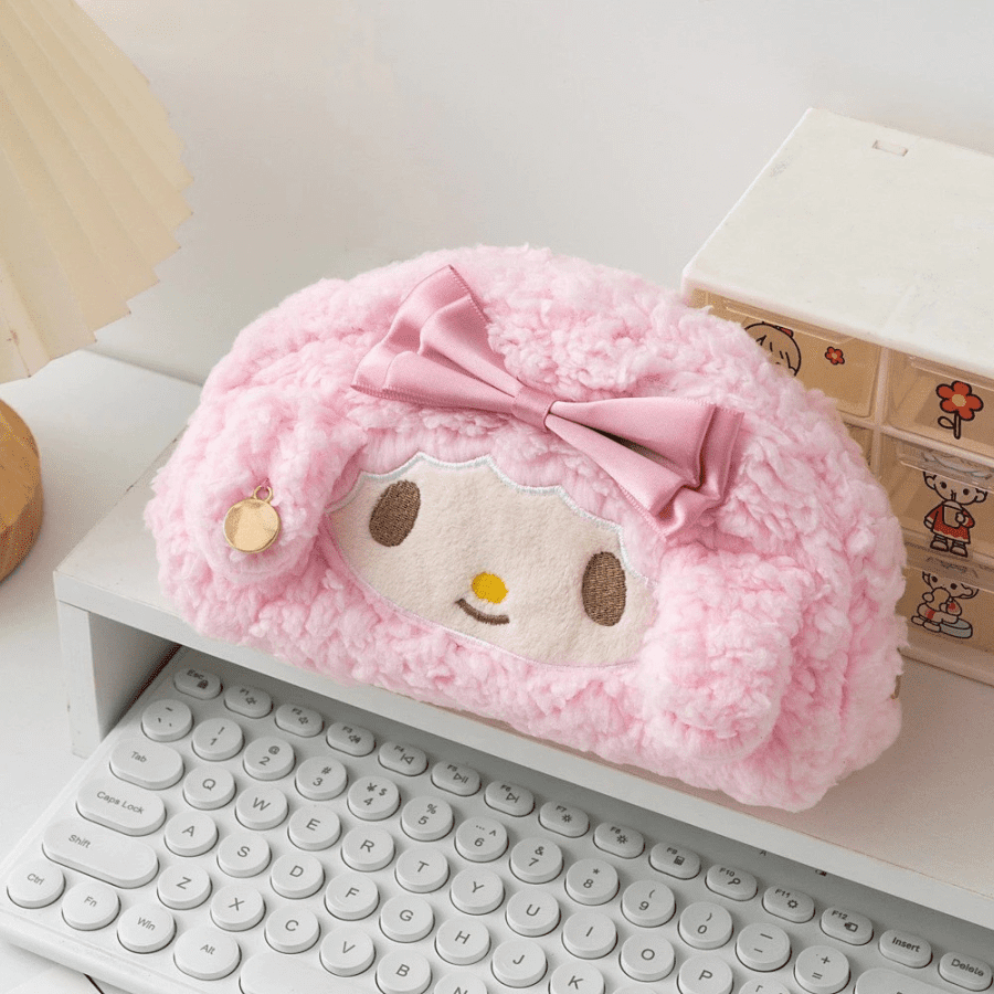 Pink My Melody Plush Pencil Case & pouch