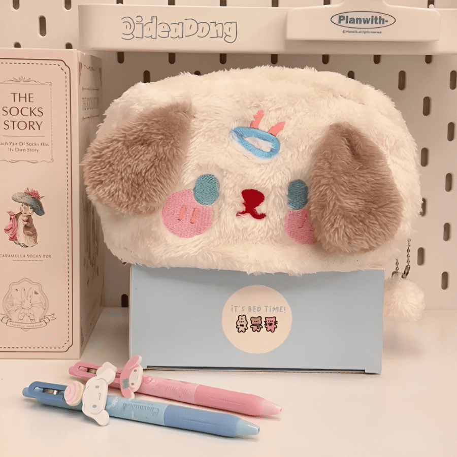 Cute Puppy Plush Pencil Case
