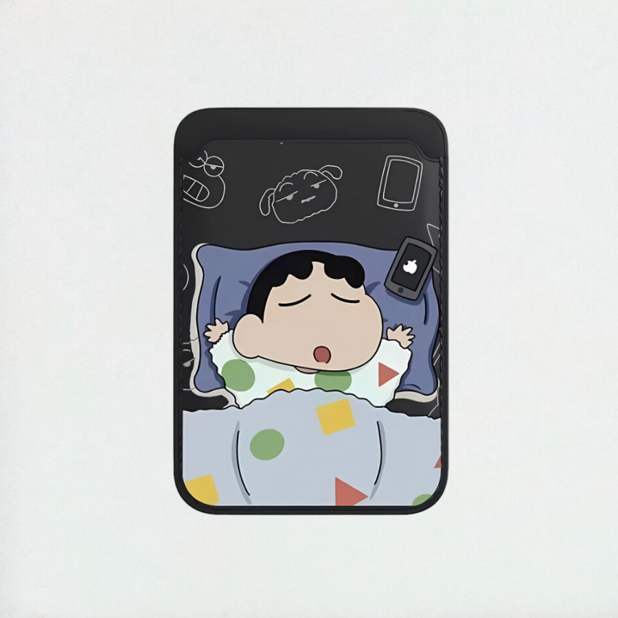 Sleepy Shinchan MagSafe Wallet - Black Color