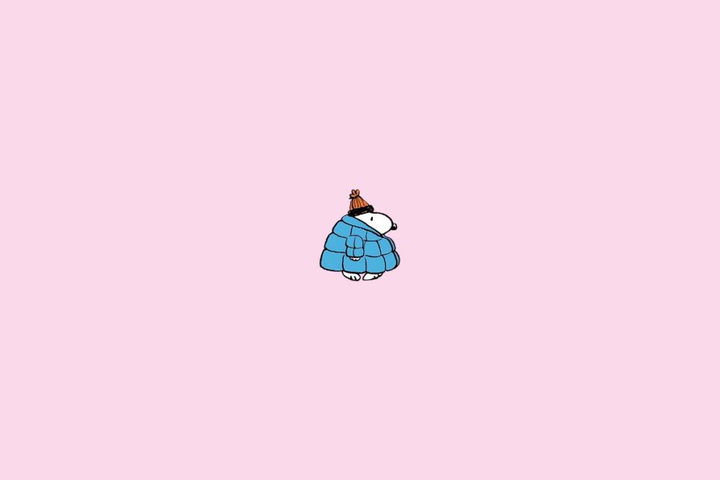 Snoopy Puffer Jacket Wallpaper - Pink Background
