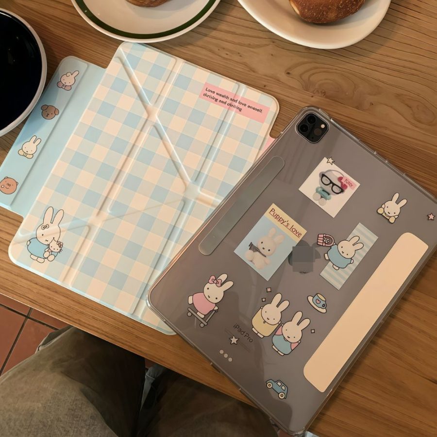 Blue Gingham Miffy Folio iPad Case