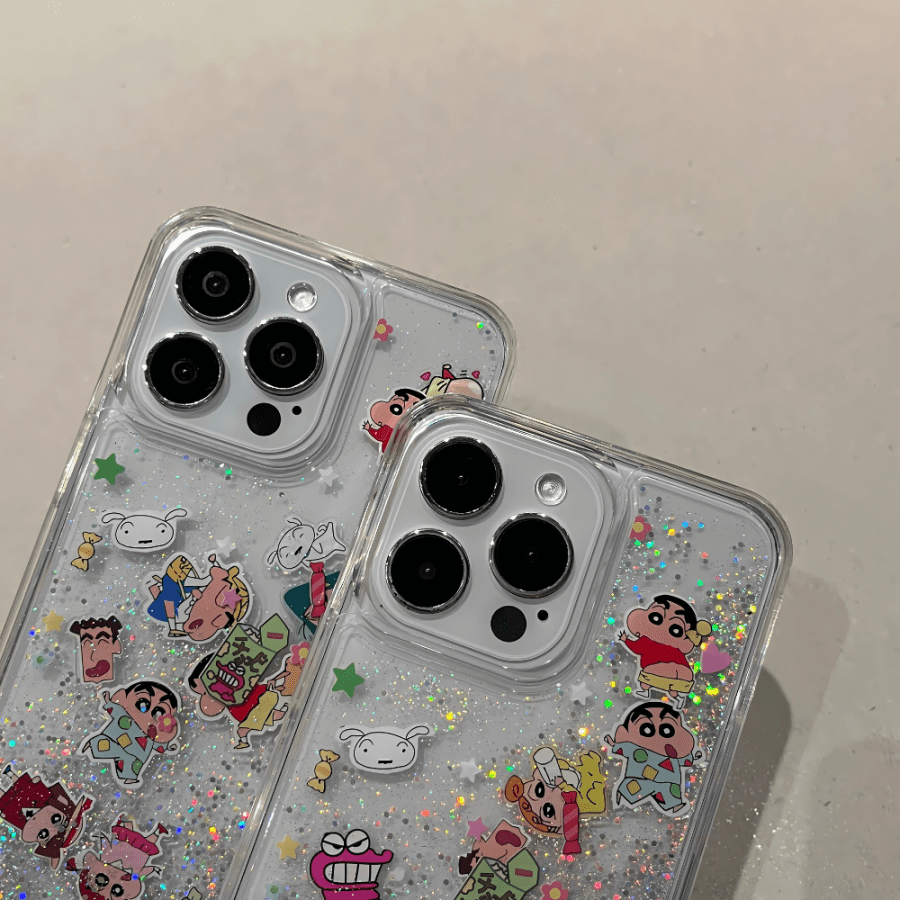 Crayon Shinchan Glitter iPhone 13 Pro Max Case