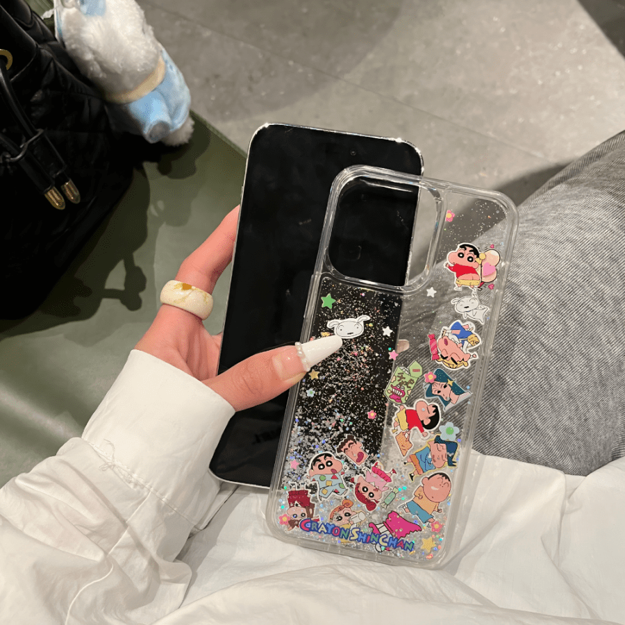 Crayon Shinchan Glitter iPhone 14 Pro Max Case
