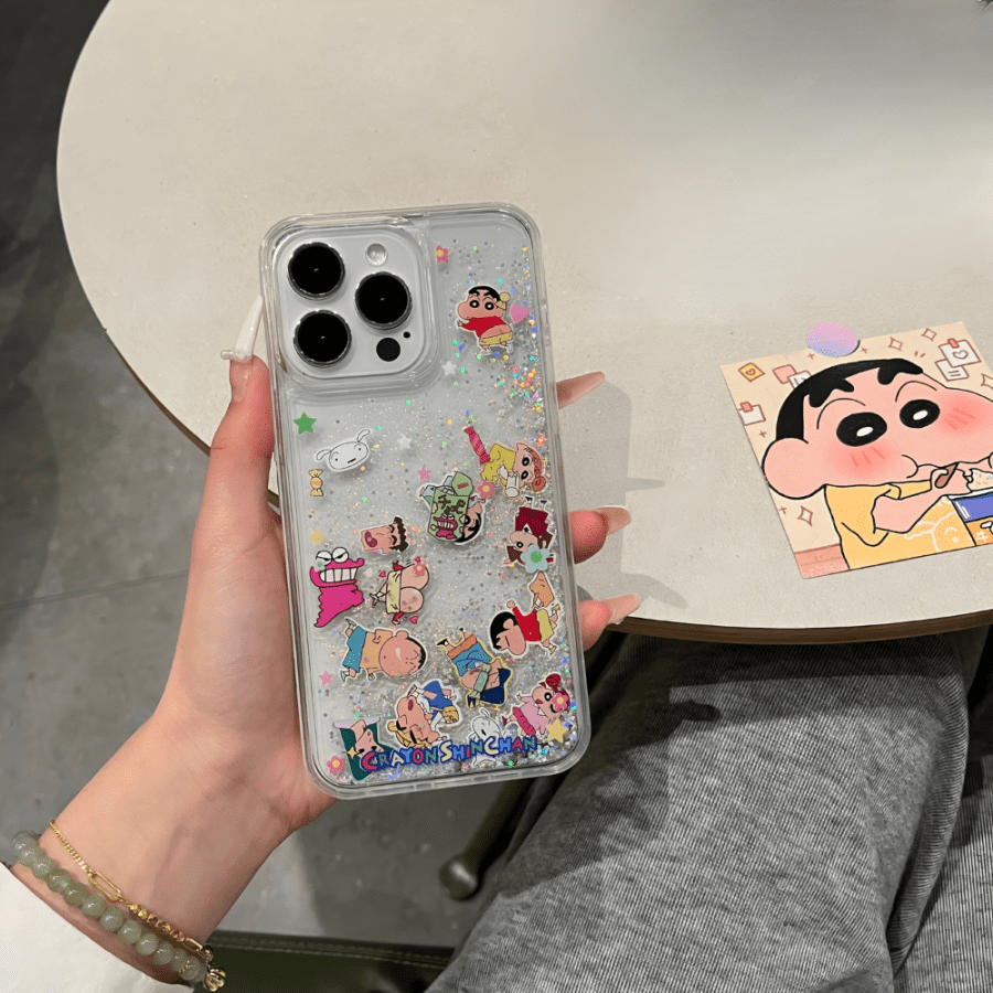 Crayon Shinchan Glitter iPhone 16 Pro Max Case