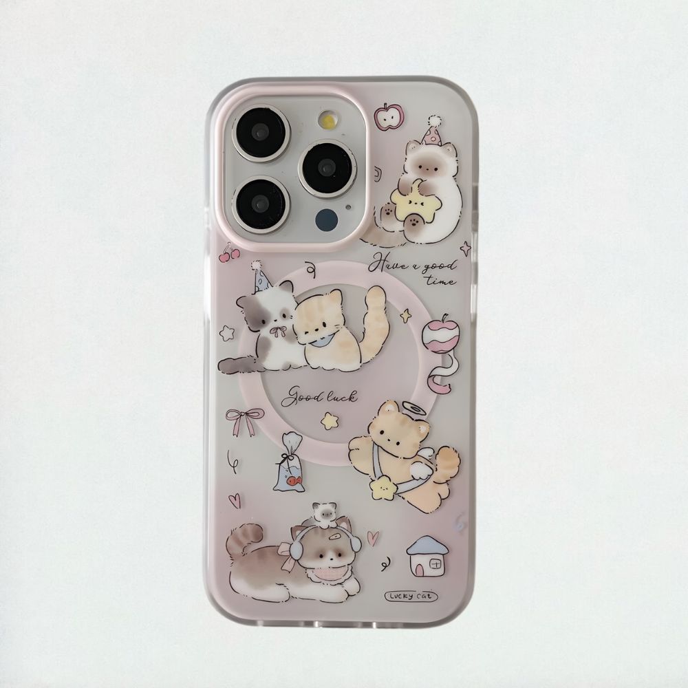 Illustrated Pets MagSafe iPhone Case - Pink