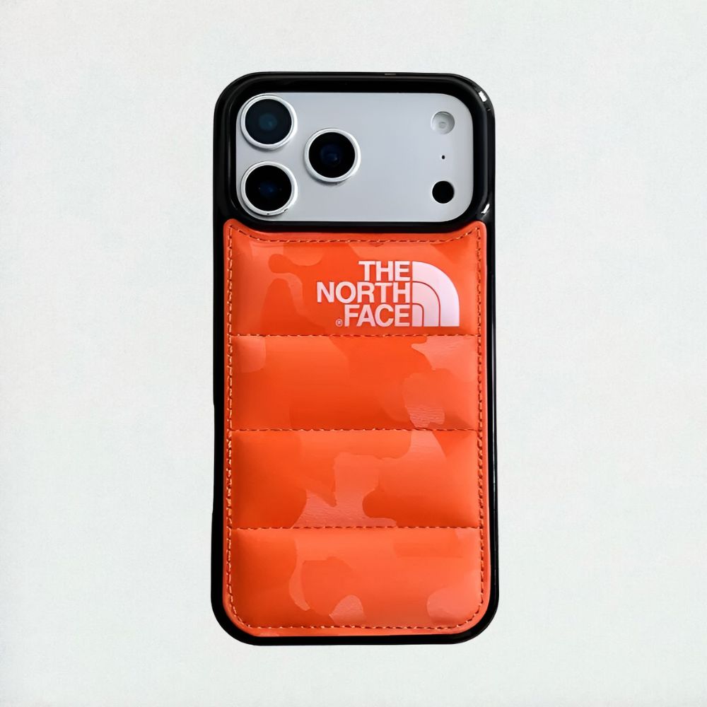 The North Face Camouflage Puffer iPhone Case, Orange Color