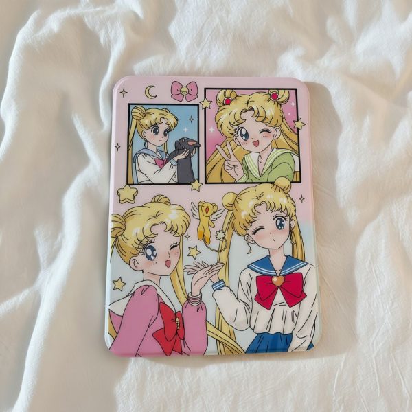 Front view of Pink Anime Girl Sailor Moon iPad Case