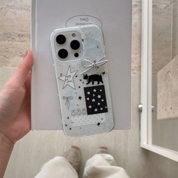 Dreamy Star Cat Phone Case for iPhone 16 Pro Max