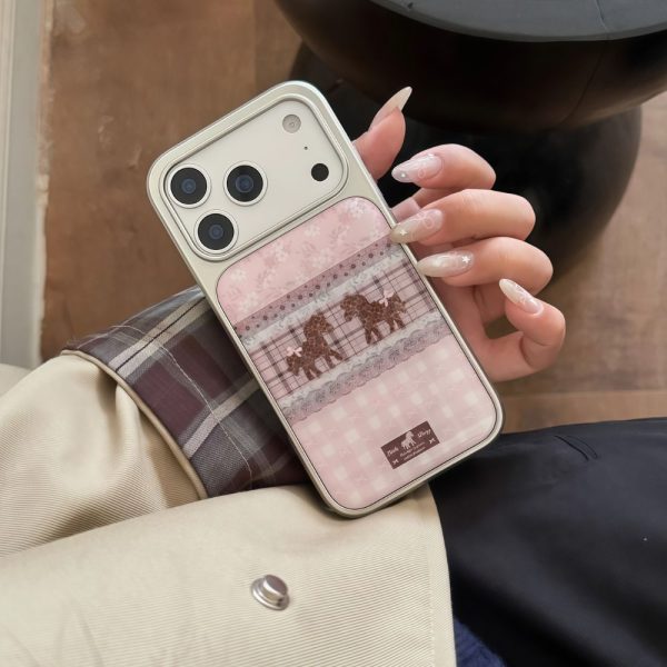 Vintage Pink Pony iPhone Case held in hand