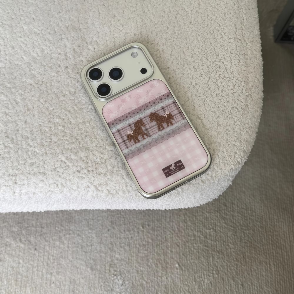 Vintage Pink Pony iPhone Case On the sofa