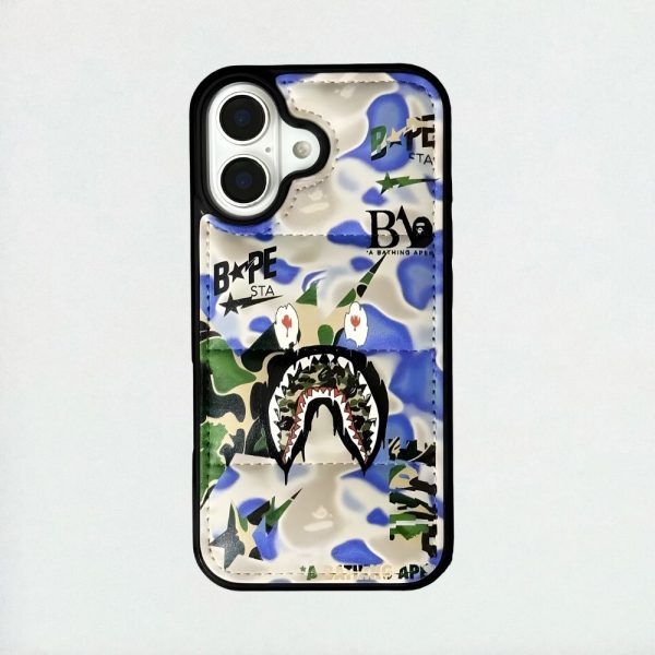 BAPE Shark Camo Puffer iPhone Case for iPhone 17