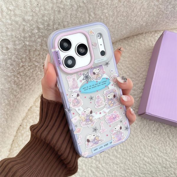 Dreamy Snoopy Sticker MagSafe Phone Case for iPhone 17 Pro Max
