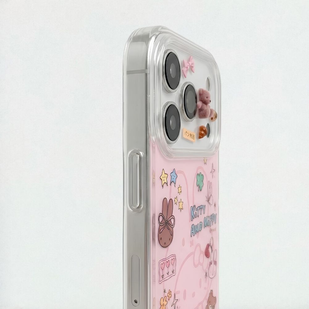 Side view of Pink Kitty & Miffy iPhone Case