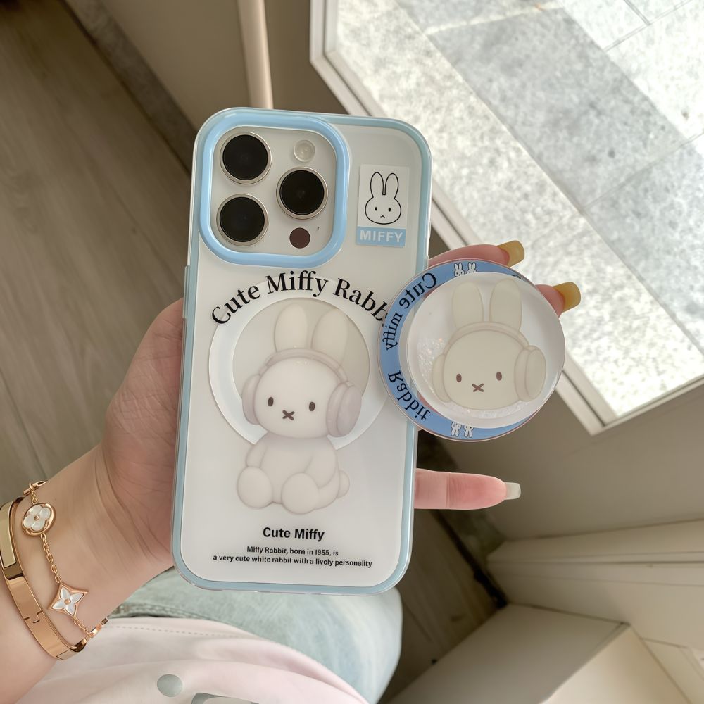 Cute Miffy Rabbit MagSafe iPhone Case with Miffy Phone Grip