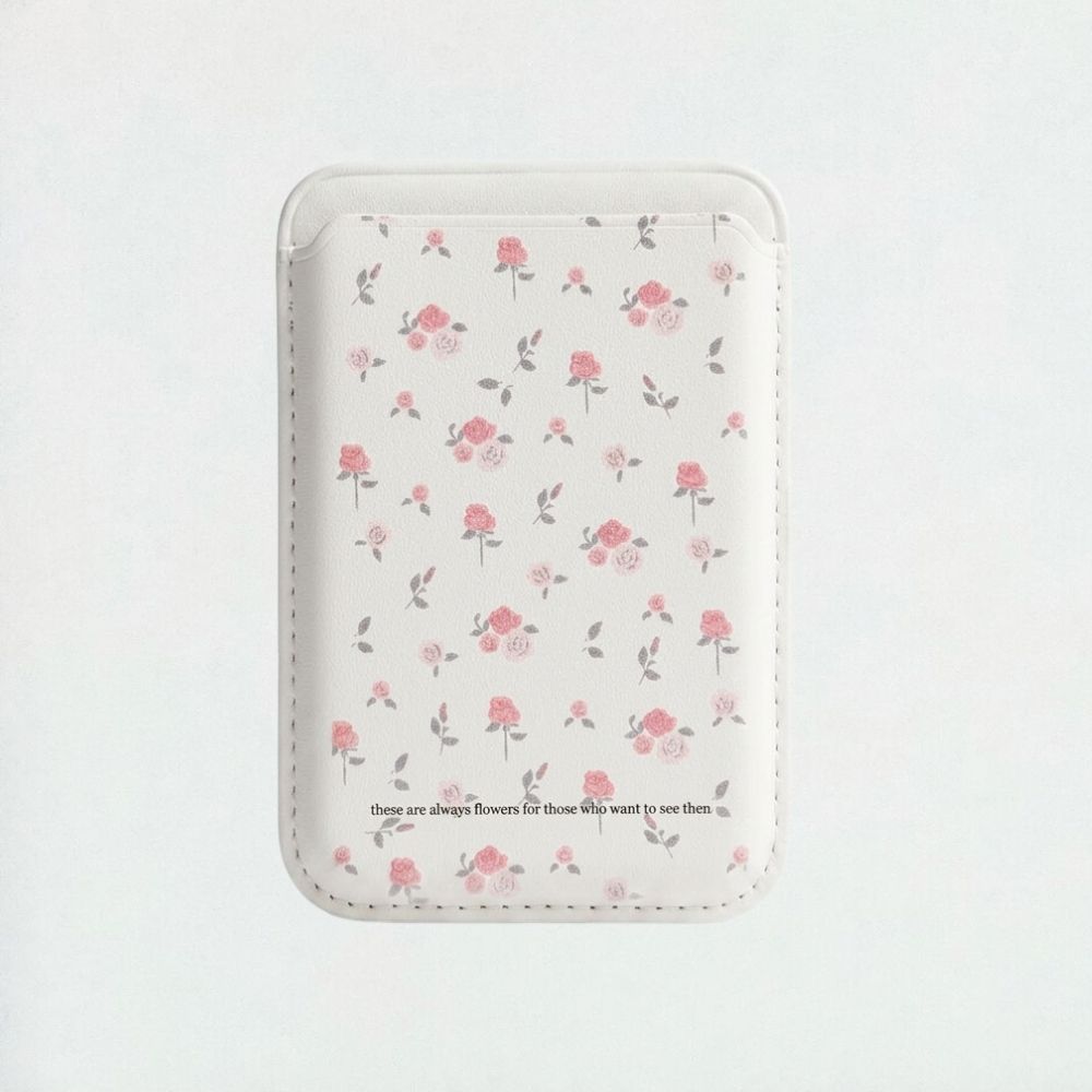 Pink Floral MagSafe Wallet