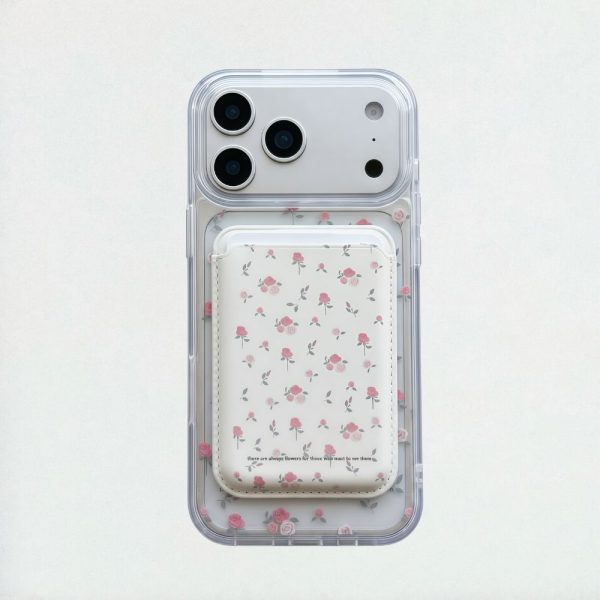 Pink Floral MagSafe iPhone 17 Pro Max Case with Matching MagSafe Wallet