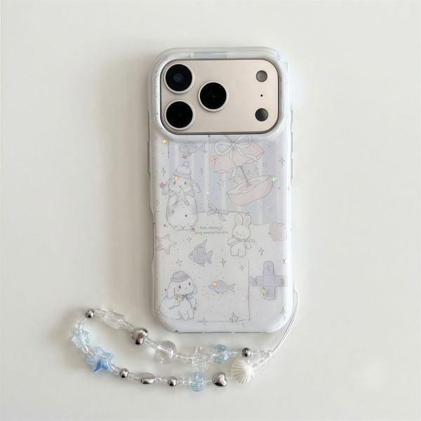 Kawaii Bunny iPhone 17 Pro Max Case with Phone Charm