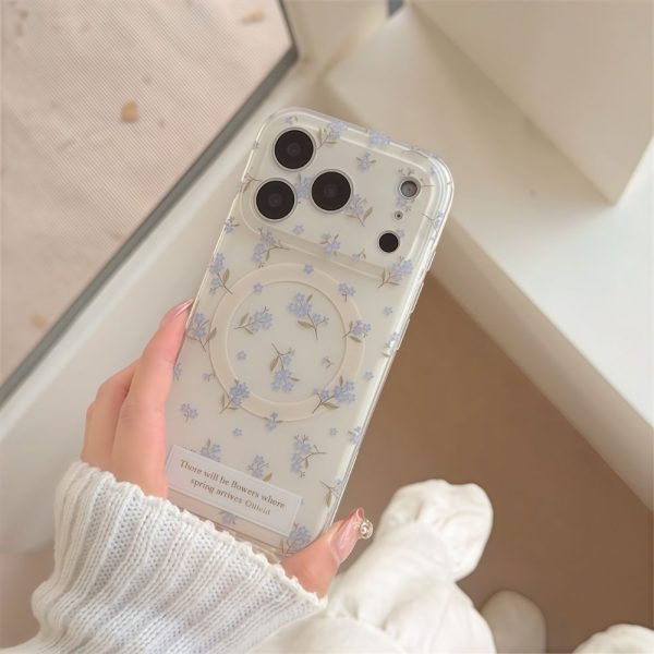Purple Floral MagSafe iPhone 17 Pro Max Case