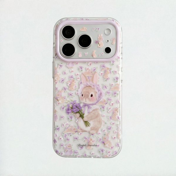 Bunny Among Purple Flowers iPhone Case