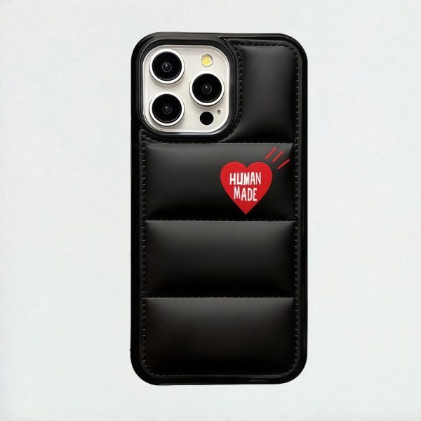Heart Puffer iPhone Case - Black